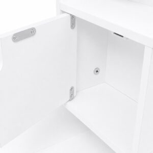 Kosmetinis staliukas su veidrodžiu ir LED apšvietimu, 3 šviesos spalvos, lentynos, stalčiai, kėdutė ModernHome - Image 6