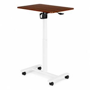 Mobilus rašomasis stalas 70x48 cm nešiojamojo kompiuterio staliukas, reguliuojamo aukščio 71.5-112 cm, rudas stalviršis ModernHome - Image 6