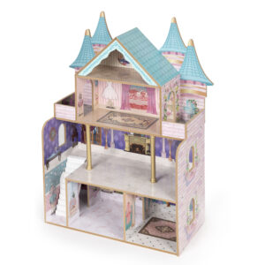 Medinis lėlių namelis Bella Castle, 4 aukštai, 5 kambariai, 15 baldų ECOTOYS - Image 6