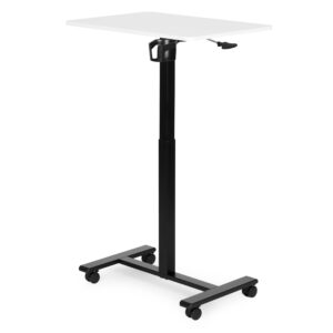 Mobilus rašomasis stalas 70x48 cm nešiojamam kompiuteriui, reguliuojamo aukščio 71.5-112 cm, baltas stalviršis ModernHome - Image 6