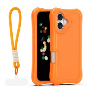 Safepop dėklas su dirželiu, skirtas Apple iPhone 16 6,1" oranžinis