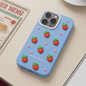 Braškių dėklas Apple iPhone 16 Pro Max 6,9" mėlynas - Image 6