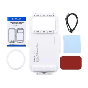 Puluz Waterproof Case (45m) for USB-C Smartphones for Underwater Photos and Videos (White) - Image 2
