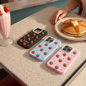 Braškių dizaino dėklas Apple iPhone 11 juodas - Image 7