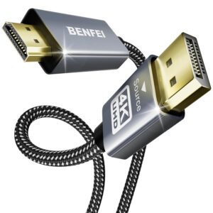 BENFEI laidas DisplayPort 1.2 į HDMI 1.4 4K vienakryptis 0,9 m pilkas
