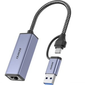 BENFEI adapteris USB A USB C į RJ45 USB 3.0 pilkas
