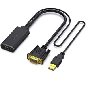 BENFEI adapteris VGA į HDMI 1080P su garsu, juodas