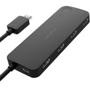 BENFEI HDMI jungiklis 4 prievadų 4K 60Hz 2K 144Hz HDCP 2.3 juodas