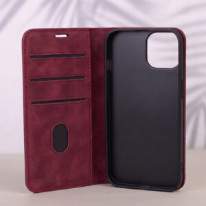 Išmanusis zomšinis dėklas Apple iPhone 13 6,1" bordo spalvos - Image 7