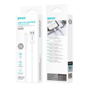 BWOO USB - Lightning laidas 1m 3A baltas X172L - Image 3