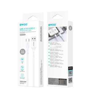 BWOO USB – USB-C laidas 1m 3A baltas BO-X172C - Image 6