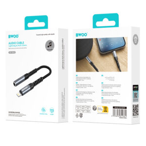 BWOO Adapteris AUX 3.5mm - Lightning juodas BZ48 - Image 6