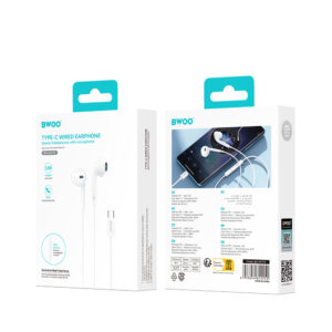 BWOO laidinės ausinės HF175 USB-C skaitmeninė jungtis baltos - Image 12