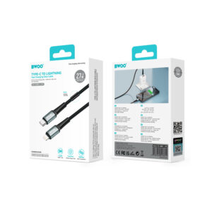 BWOO Pintas laidas USB-C – Lightning 3m 30W juodas - Image 5