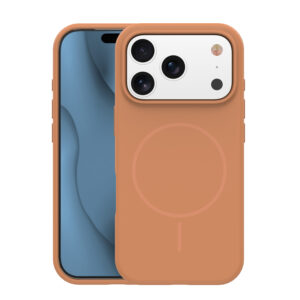 Plonas silikoninis Mag dėklas, skirtas Apple iPhone 16 6,1" karamelės spalvos