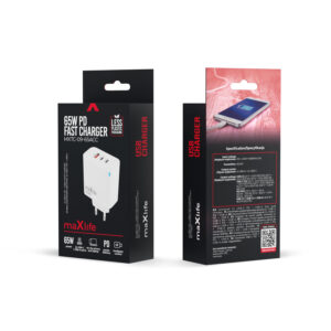 Maxlife MXTC-09-65ACC GaN PD QC įkroviklis 2x USB-C 1x USB 65W baltas - Image 6