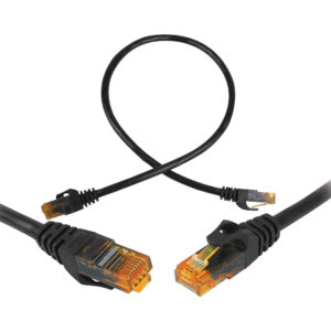 8P8C CAT6e UTP tinklo jungiamasis kabelis (patchcord) 0,5m juodas