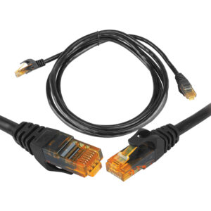 8P8C CAT6e UTP tinklo kabelis (patchcord) 1.5m juodas
