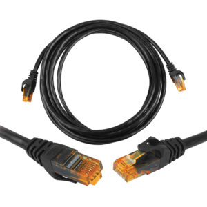 8P8C CAT6e UTP tinklo jungiamasis kabelis (patchcord) 2m juodas