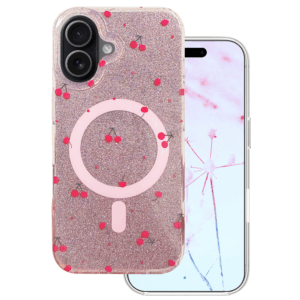 Cherry Mag dėklas, skirtas iPhone 17 6,3'' su blizgučiais