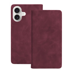 Išmanusis zomšinis dėklas Apple iPhone 17 6,3" bordo spalvos