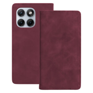 Išmanusis zomšinis dėklas Motorola Edge 70 Fusion, bordo spalvos