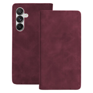 Išmanusis Suede dėklas, skirtas Samsung Galaxy A36 5G / A37 5G, bordo spalvos