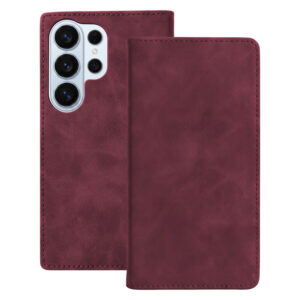Išmanusis zomšinis dėklas Samsung Galaxy S26 Ultra, bordo spalvos