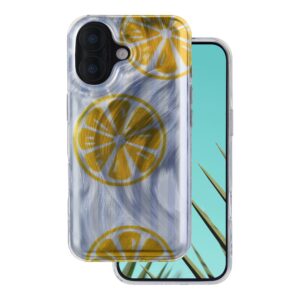 Itin madingas vasariškas dėklas Apple iPhone 17 6,3" citrinos spalvos