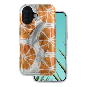 Itin madingas vasariškas dėklas Apple iPhone 16 6,1" oranžinis