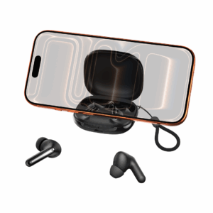 XO Bluetooth ausinės G53 TWS juodos spalvos ANC + ENC su stovu - Image 3