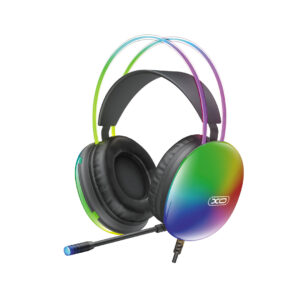 XO laidinės ausinės GE11 jack 3,5mm - USB-A juodos spalvos su RGB mikrofonu