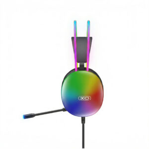 XO laidinės ausinės GE11 jack 3,5mm - USB-A juodos spalvos su RGB mikrofonu - Image 2