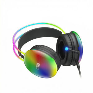 XO laidinės ausinės GE11 jack 3,5mm - USB-A juodos spalvos su RGB mikrofonu - Image 3