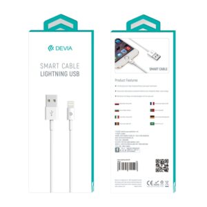 Devia laidas Smart EC080 USB - Lightning 1,0 m 2,1A baltas - Image 3