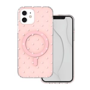 Bubble Dots Mag dėklas Apple iPhone 12 / 12 Pro 6,1" rožinis
