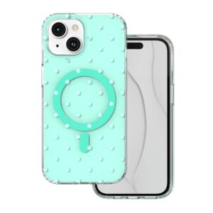 Bubble Dots Mag dėklas, skirtas iphone 15 6,1" žalias