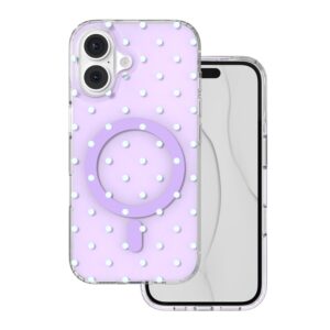 Bubble Dots Mag dėklas, skirtas iphone 16 6,1" violetinis