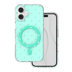 Bubble Dots Mag dėklas, skirtas iphone 16 6,1" žalias