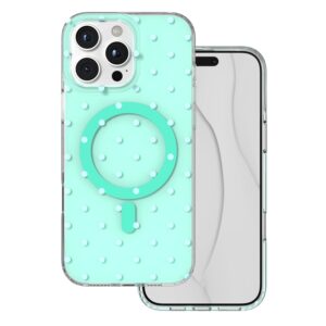 Bubble Dots Mag dėklas, skirtas iphone 16 Pro Max 6,9" žalias