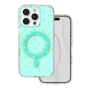 Bubble Dots Mag dėklas, skirtas iphone 16 Pro 6,3" žalias
