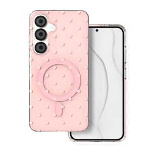 Bubble Dots Mag dėklas Samsung S24 / S25 rožinis