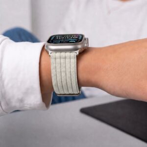 Tech-Protect NYLON SPORT APPLE WATCH 8 / 9 / 10 / 11 / SE / ULTRA (44 / 45 / 46 / 49 MM) STARLIGHT - Image 6