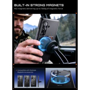 SUPCASE UB AERO MAGSAFE 2-SET GALAXY Z FOLD 8 ULTRA ARAMID JUODAS - Image 6