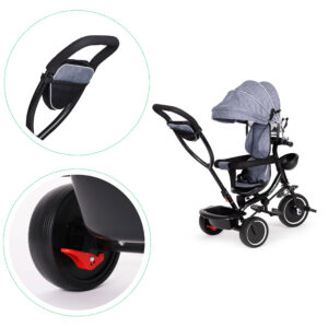 Triratis su besisukančia sėdyne, stogeliu, pilkas ECOTOYS - Image 7