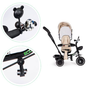 Triratis su besisukančia sėdyne, stogeliu, smėlio spalvos ECOTOYS - Image 7