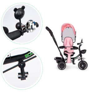 Triratis su besisukančia sėdyne, stogeliu, rožinis, ECOTOYS - Image 7