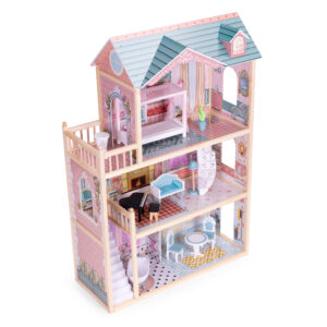 Didelis medinis lėlių namelis, 3 aukštai, 11 baldų, ECOTOYS - Image 7