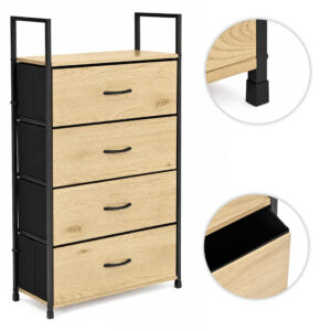 Spintelė su 4 medžiaginiais stalčiais 60 cm lentynų blokas tekstilės organizatorius loft ModernHome - Image 7