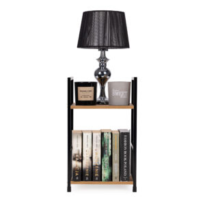 Moderni medinė knygų lentyna, naktinis staliukas su 2 lentynomis, LOFT - Image 7